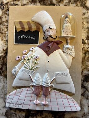 Lot Of 4 - Italian Fat Chef - Kitchen Wall Plaques - Café Bistro Decor - NICE!